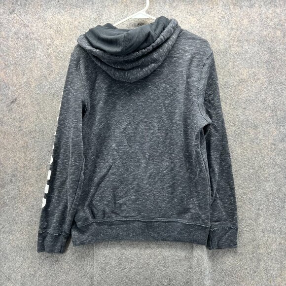 Hollister Sweater Men Small Heather Gray Red Hooded Pullover Cotton Embroidered - Picture 11 of 13